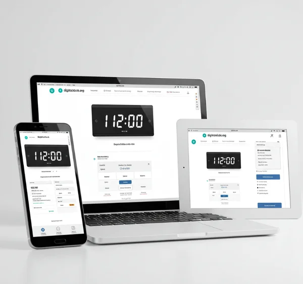Digital Clock Interface on Multiple Devices