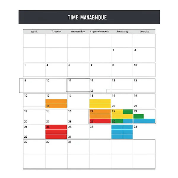 Color-coded time management schedule