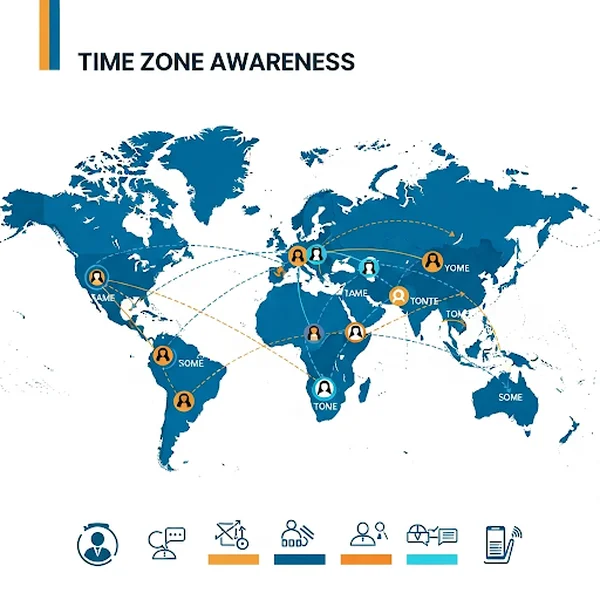 Remote team members across different time zones