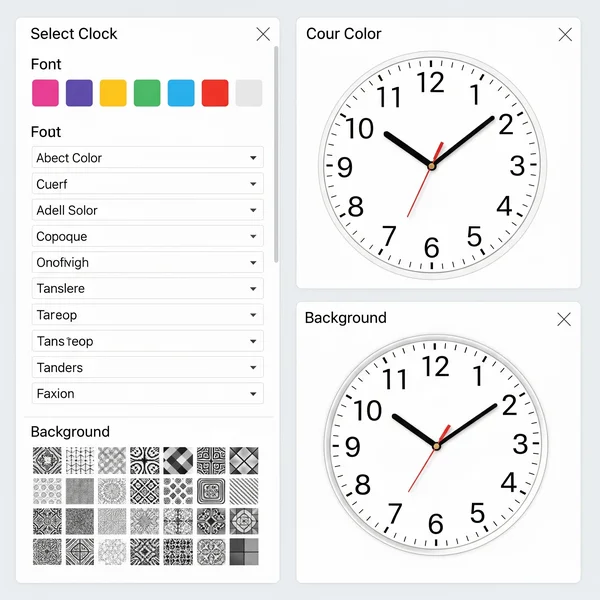 Customization options for clock display
