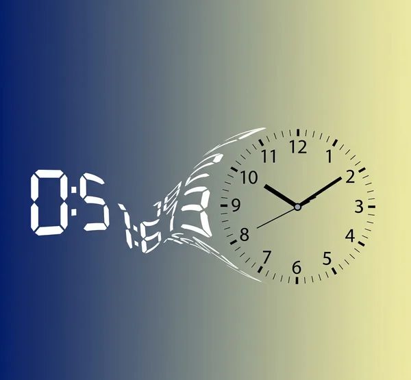 Seamless switch from digital to analog clock display