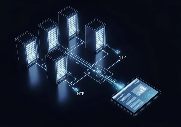 Visual representation of NTP data flow from server to browser.