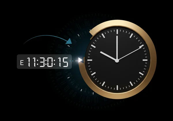 Online clock switching between digital and analog views