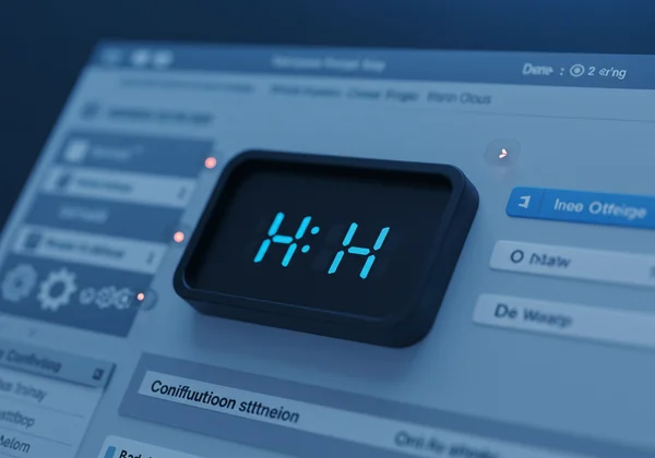 Digital clock on browser with settings icon highlighted